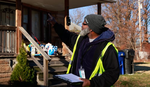 DigitalC field technician outside a resident's home in Cleveland, Ohio.